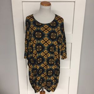 XL LuLaRoe Irma Aztec Black Green Gold Tunic